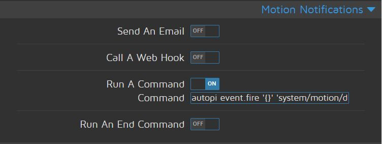 Motion notifications Motion notifications