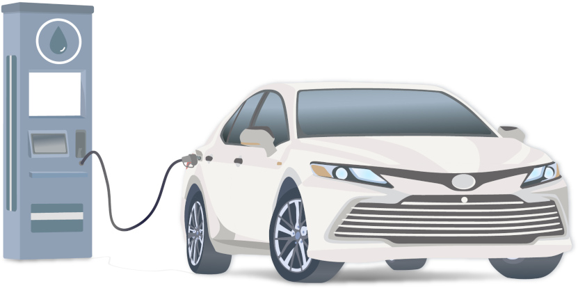 Hybrid Electric Vehicle (HEV) HEV Vehicle Charging up on gasoline and electric