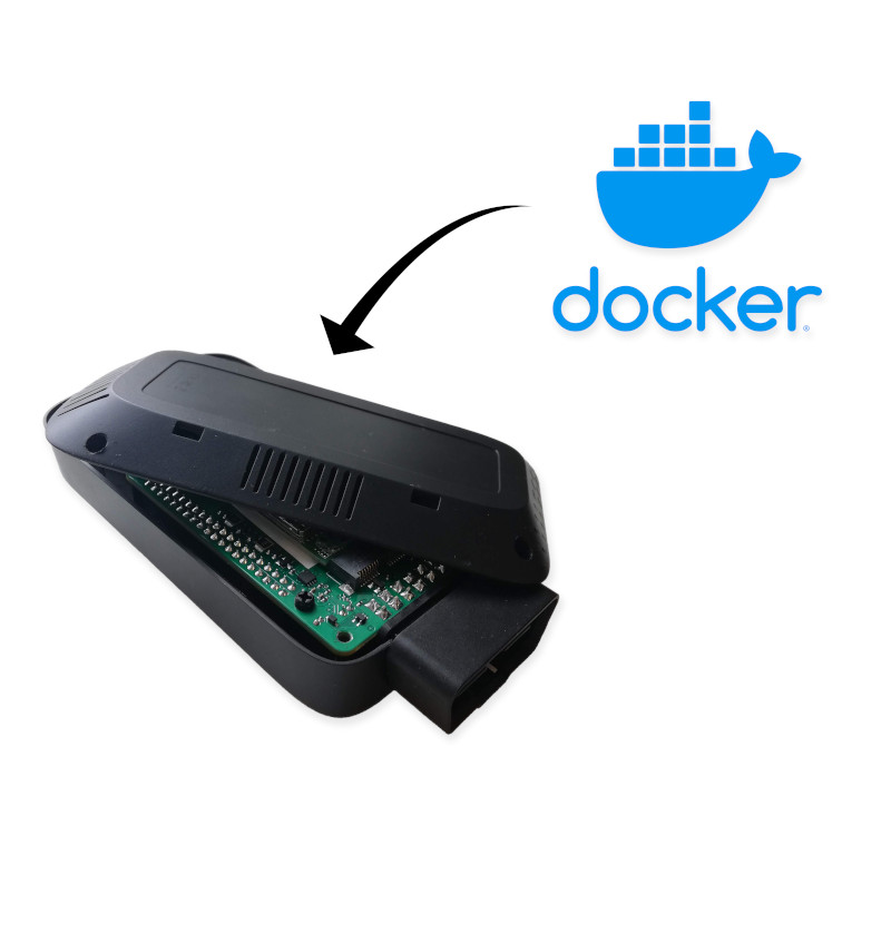 Docker on AutoPi Device docker icon above an autopi device