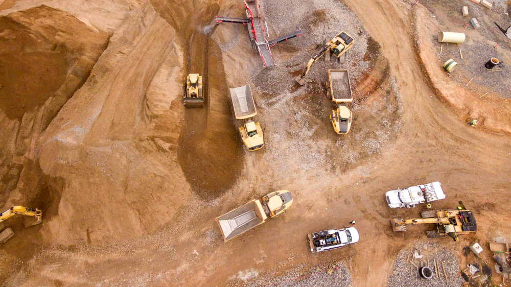 Heavy-duty vehicles Heavy-duty vehicles working on a construction site