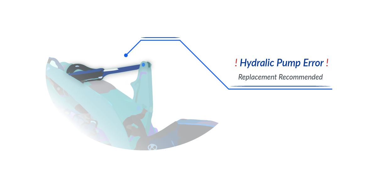Hydraulic pump error detection through J1939 Detailed illustration of hydraulic pump malfunctioning, illustrating its industrial design and structure.