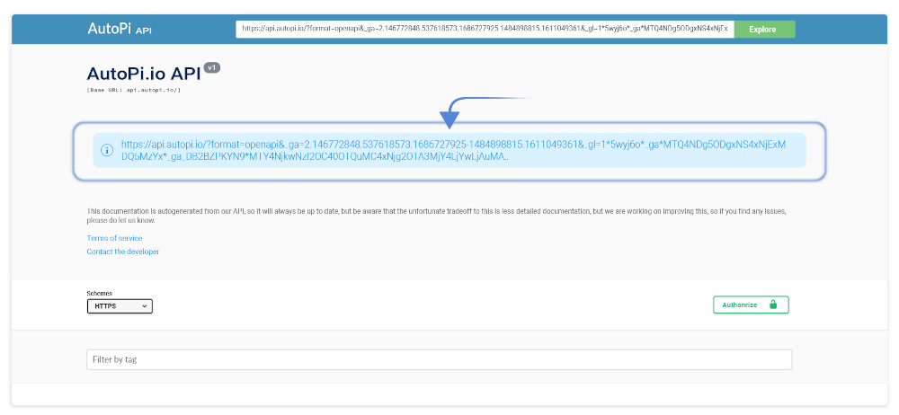Placement of AutoPi API Key