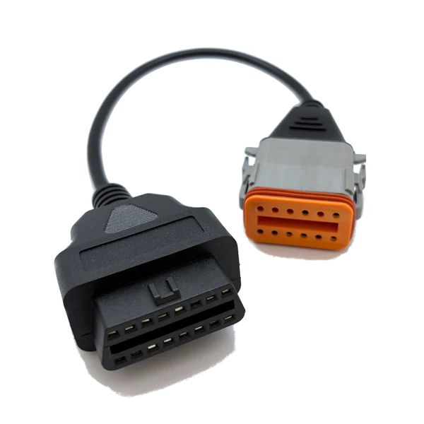 Cummins-Komatsu Truck 12 PIN J1939 to 16 PIN OBD-II Adapter