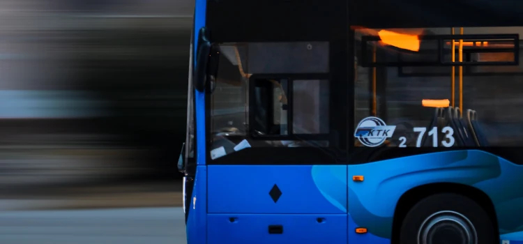 Transit bus on route